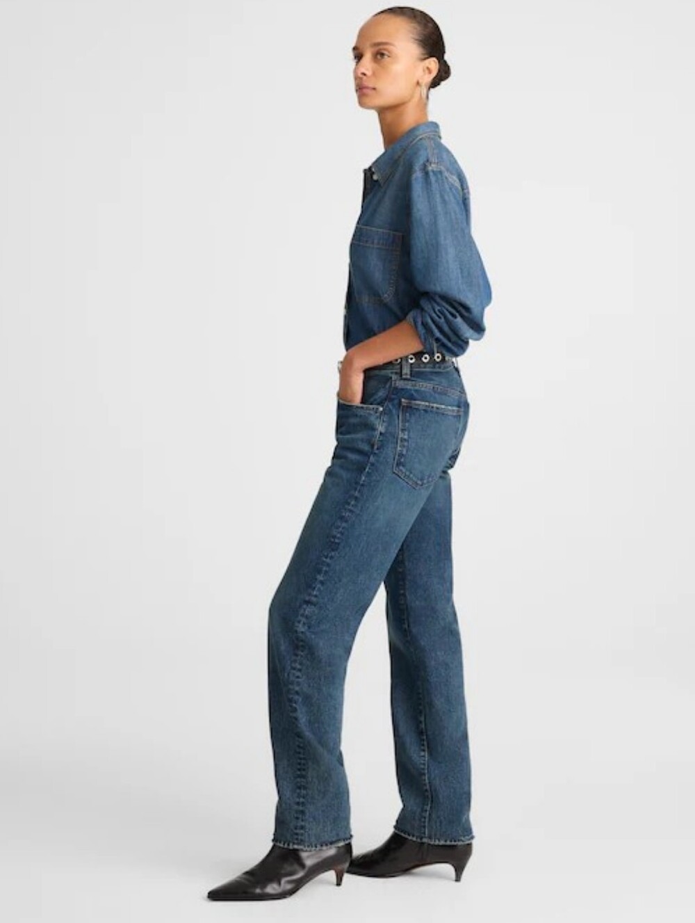 MADEWELL The Dean Easy Straight Jean Greendale Wash Rigid Cotton Denim 27